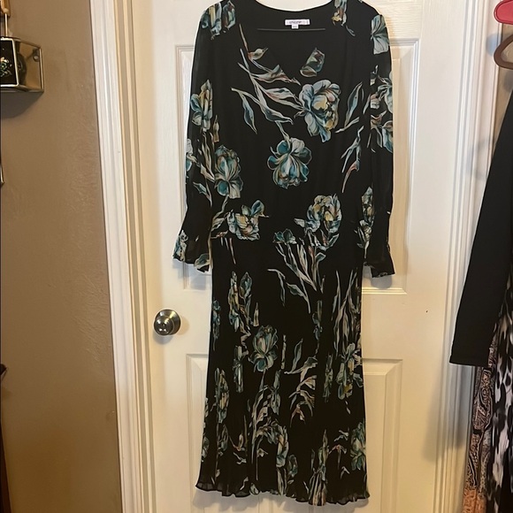 Chico's black and Green Long Sleeve Bishop Sundress - Picture 1 of 9
